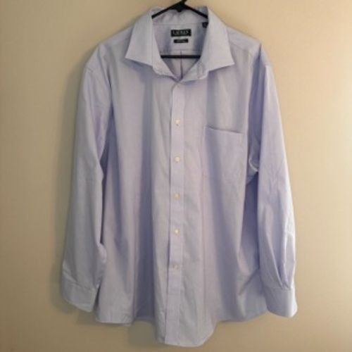 Ralph Lauren LRL Dress Shirt Mens 2XL 18.5 Light Blue Regular Fit Stretch