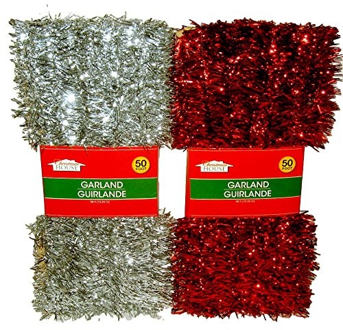 Christmas Decor - Tinsel Garlands, 50 ft. (Set of 2)