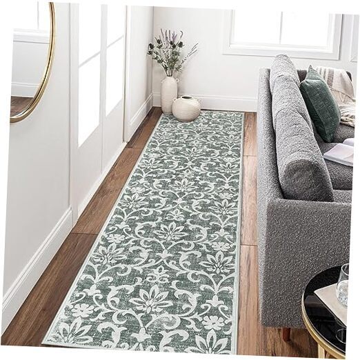 Vintage Washable Runner Rug,Runner Rugs for Hallway 2x8, Non-Slip 2' X 8' Grey
