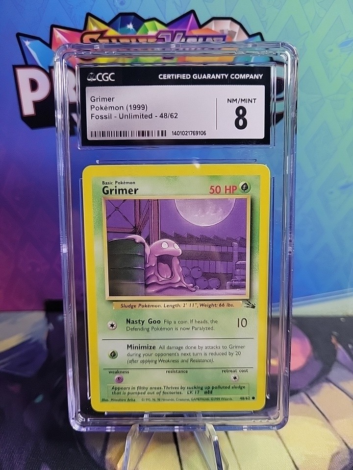 Grimer 48/62 Fossil Holo Rare Pokemon Card