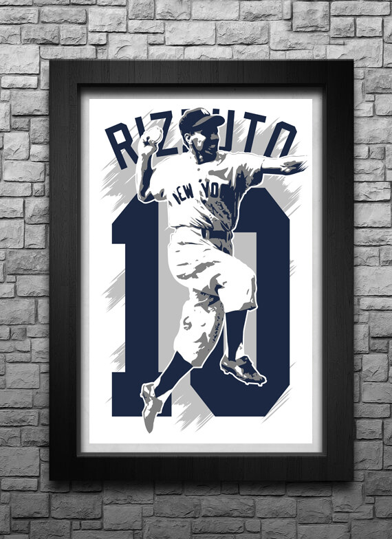 Vintage PHIL RIZZUTO New York Yankees art print poster with FREE shipping Jersey Q9