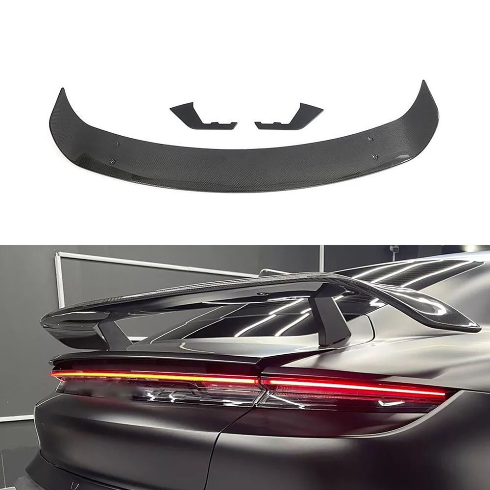 For Porsche Taycan 2020-2024 Real Carbon Fiber Rear Boot Trunk Spoiler Wing Lip