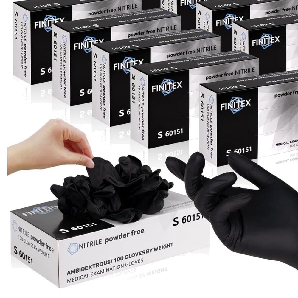 Premium Black Nitrile Exam Gloves - Powder-Free 3mil - 10 Boxes