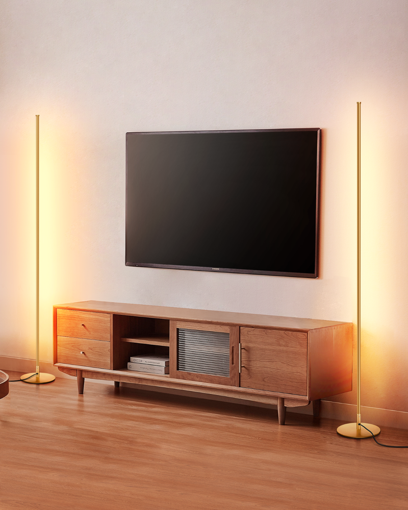 DEWENWILS Floor Lamps Set of 2 Slim Modern Dimmable LED w/ Memory Function