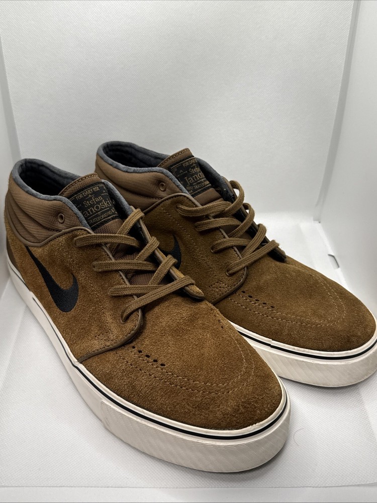 Nike SB Zoom Air Stefan Janoski Mid Brown Black Suede Mens Size 10.5 Prestine
