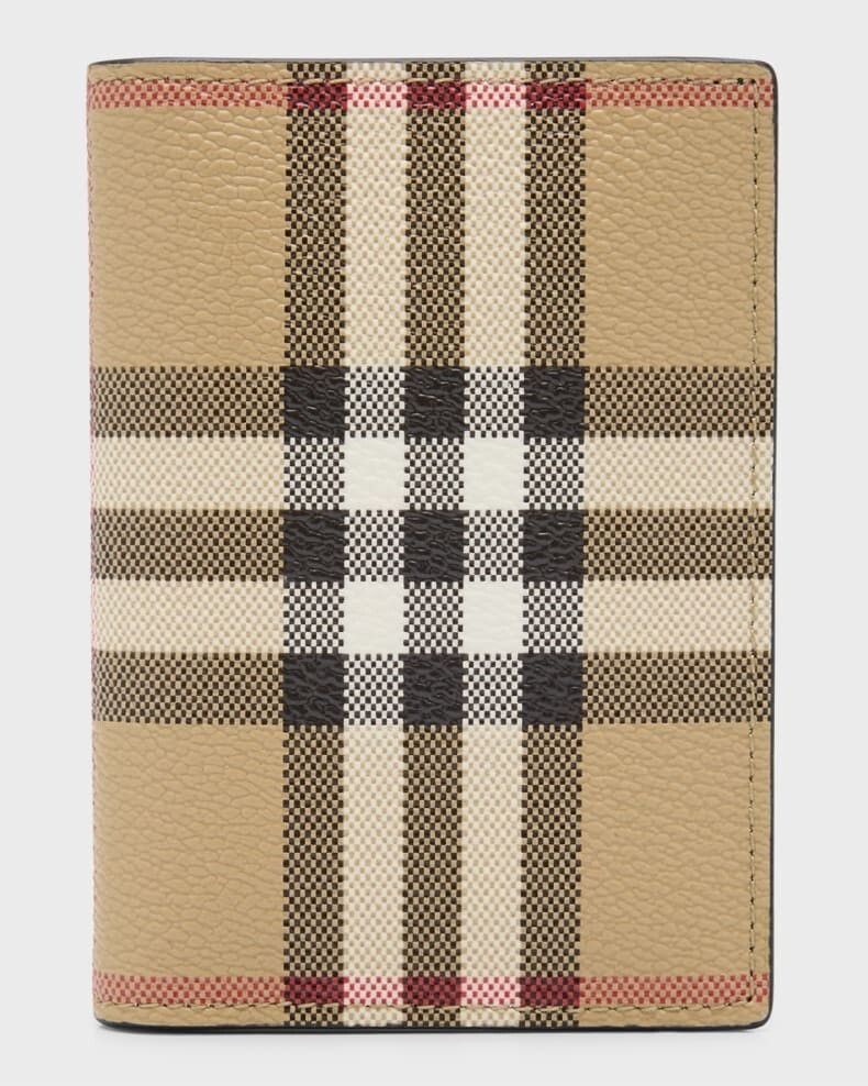 Authentic Burberry Men's Vintage Check Bifold Card Holder