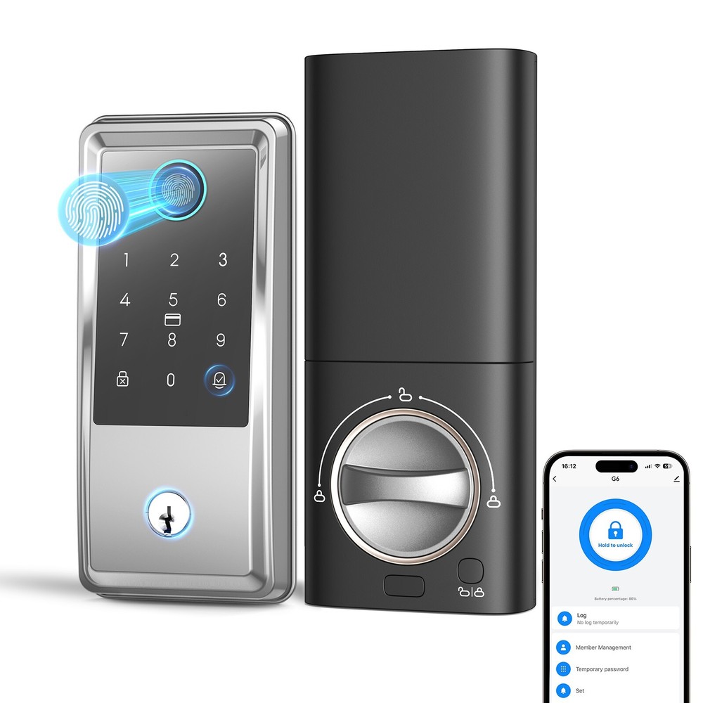 G6 Smart Lock with Fingerprint Keyless Entry and Built-In Doorbell  