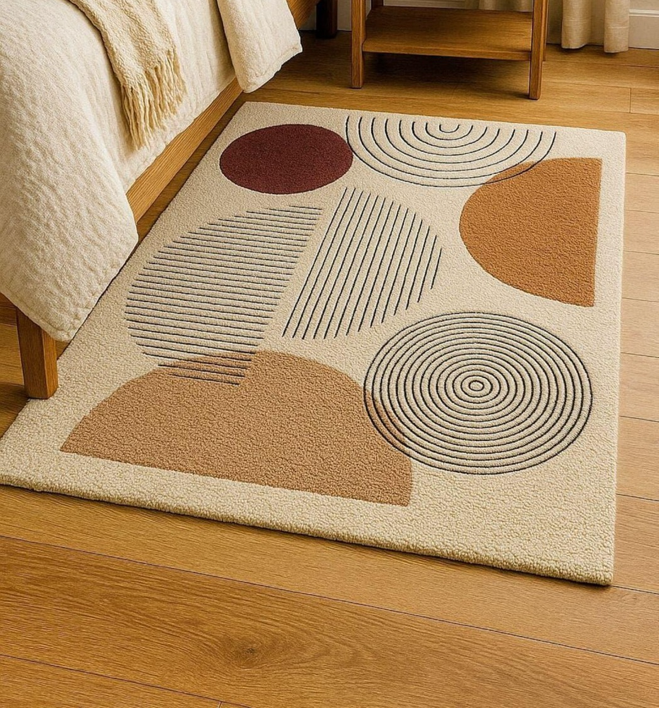 Hand Tufted Nz Wool Rug Color Multi Handmade Abstract Luxury Design Carpet Rug