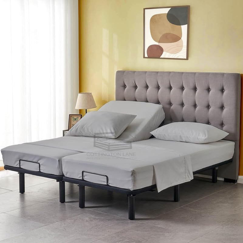 5 Piece Split Queen Sheets Sets for Adjustable beds - 400 Thread Count 100% C...