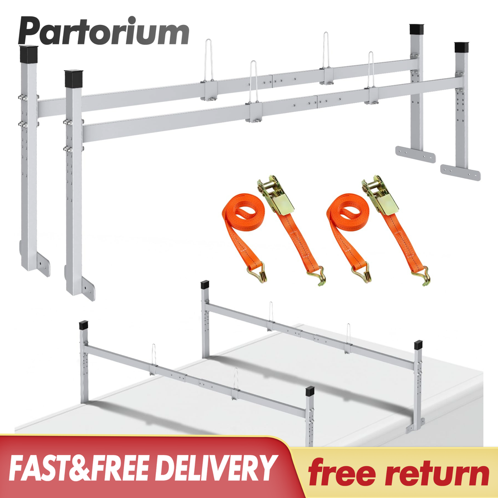 Powder Coated Steel Trailer Ladder Rack Adjustable 400LB Roof Mount System