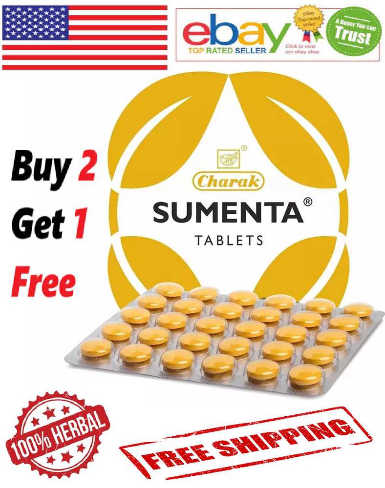 Charak Sumenta 30 Tabs Reduce Stress & Anxiety Regulates Sleep (Free Ship)