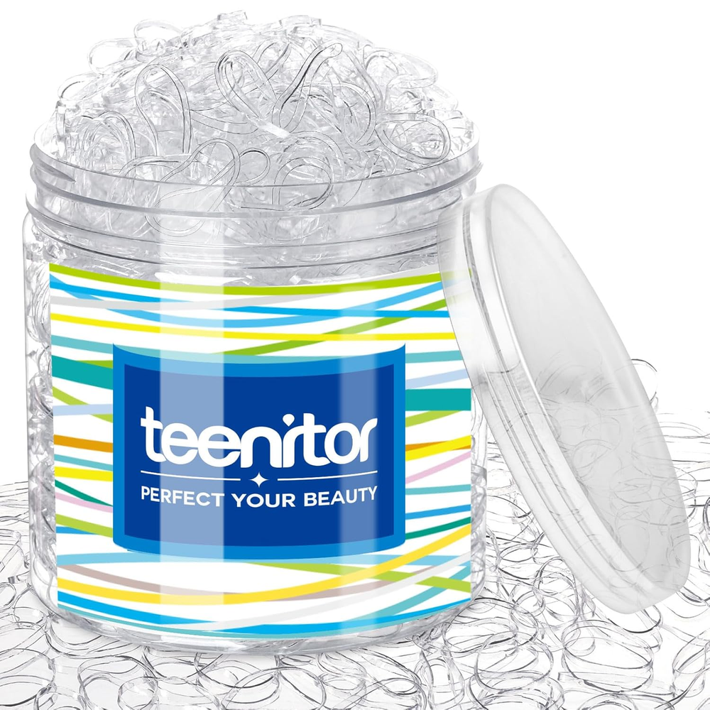 Teenitor Clear Elastic Hair Bands, 2000Pcs Mini Hair Rubber Bands, Hair Ties, So