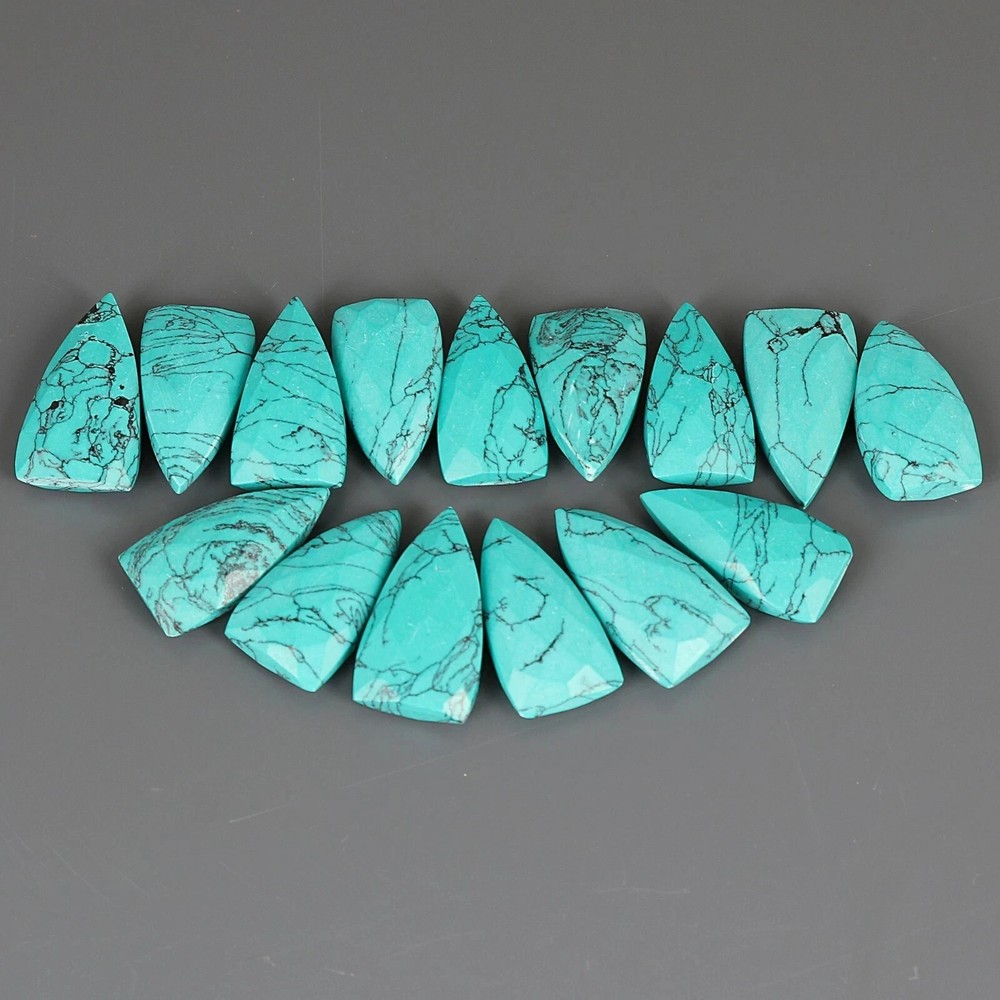 Natural Arizona Certified Blue Turquoise Pear Cut Loose Gemstones Lot 50 Pcs