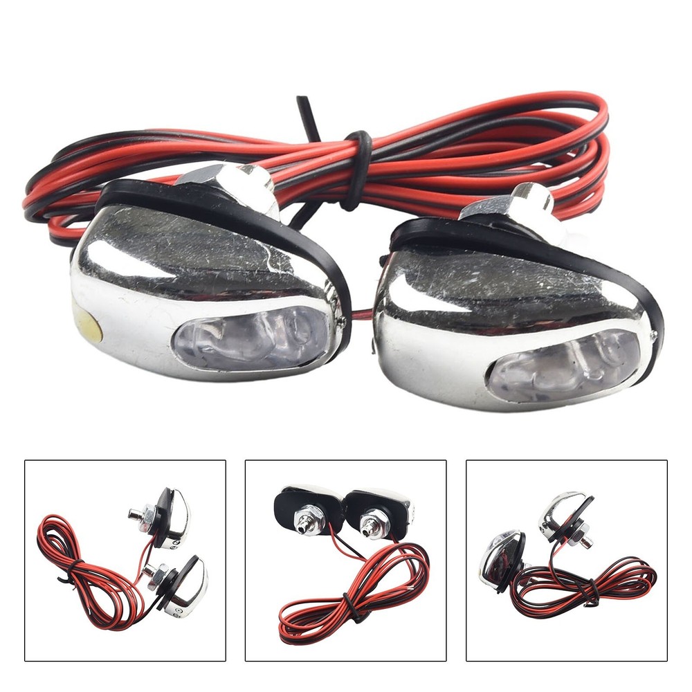 2*Universal LED Blue Light Windshield-Washer Wiper Water Jet Spray-Nozzle