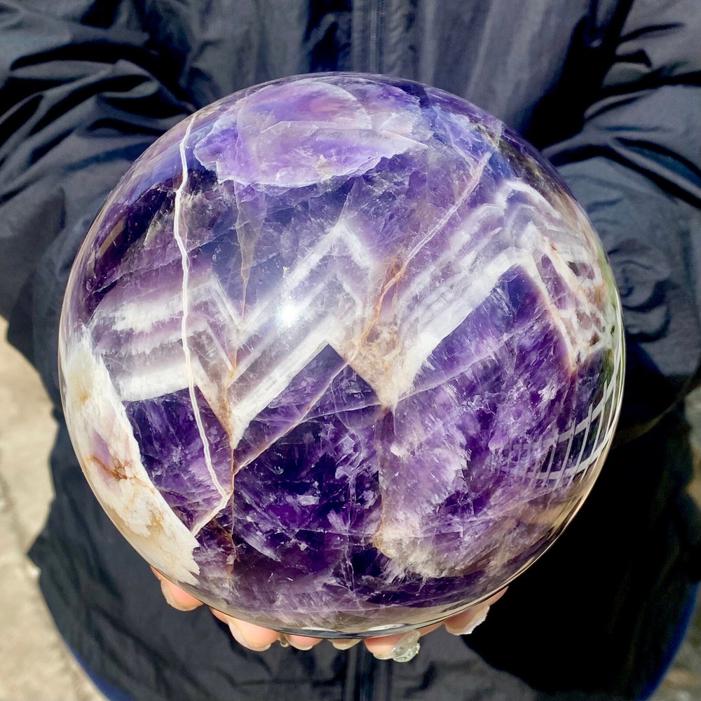 7.8LB Natural Dreamy Amethyst ball Quartz crystal Sphere Crystal Reiki Healing