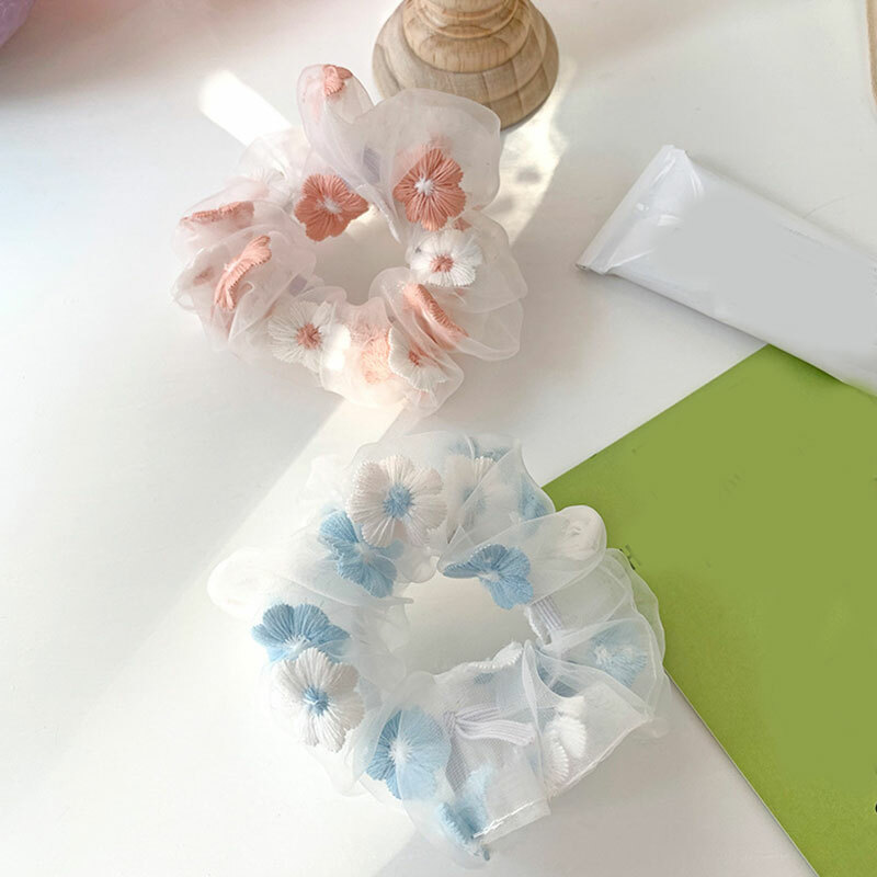 1Pcs Elastic Organza Tulle Hair Tie Ponytail Holder Accessory