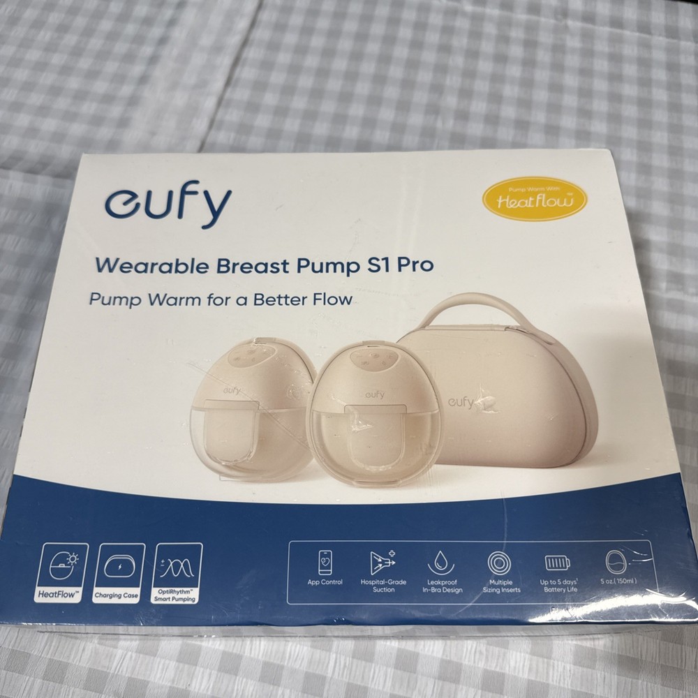 Eufy S1 Pro Wearable Breast Pump with Heatflow- Charging Case Included- New