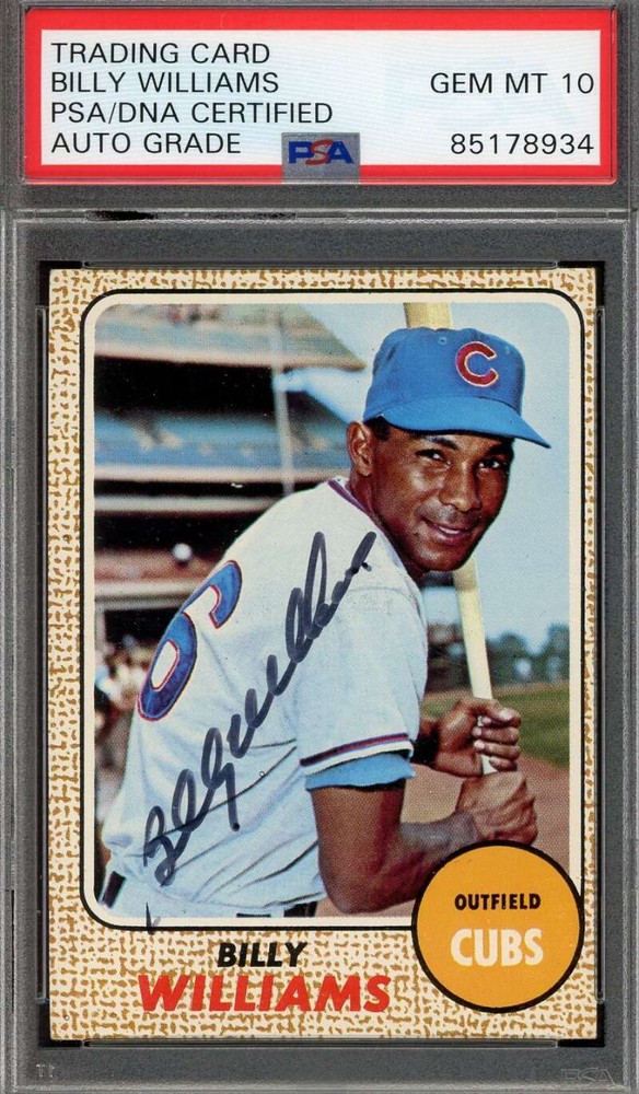 Billy Williams Gem Mint 10 PSA DNA Signed 1968 Topps  Autograph