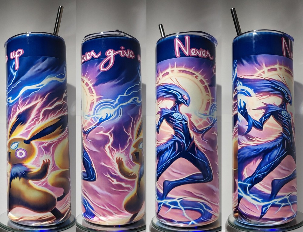 Pokémon-themed 20oz stainless steel tumbler with SS straw and cleaner