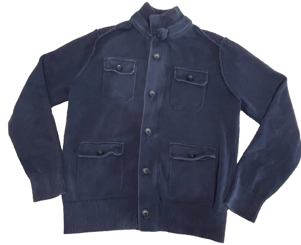 Blue Cotton Full-Zip Relaxed Cardigan for Women - Medium by Banana Republic