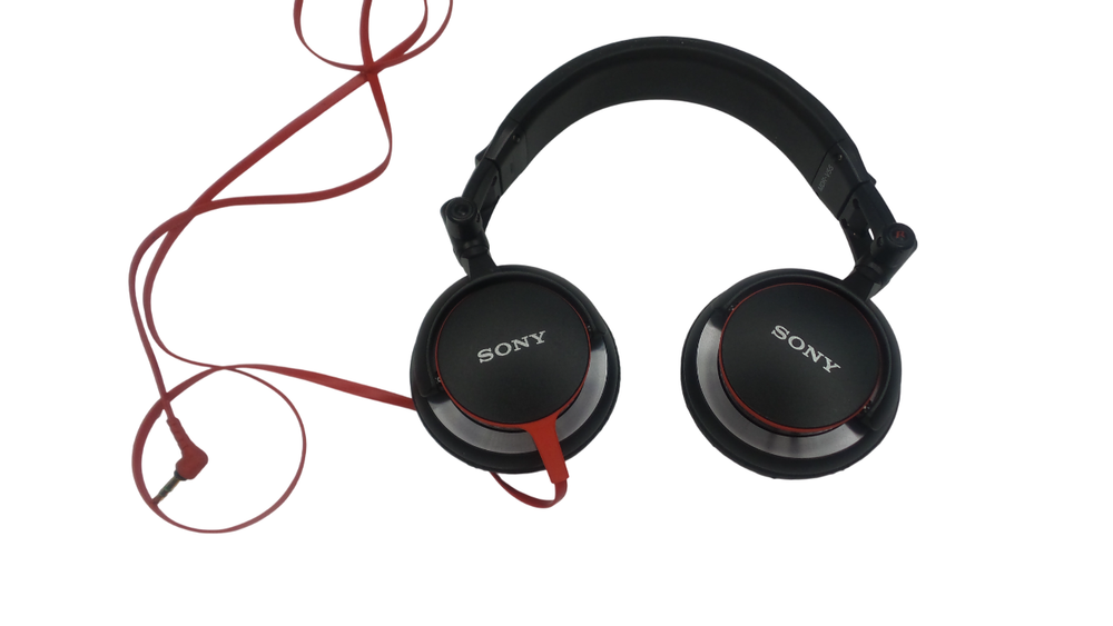 Sony MDR-V55 Stereo Wired Headphones (Black/Red)  - Free shipping