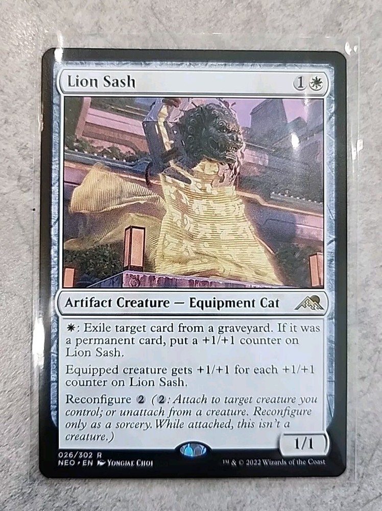 MTG Lion Sash Kamigawa Neon Dynasty 026/302 Regular Rare NM