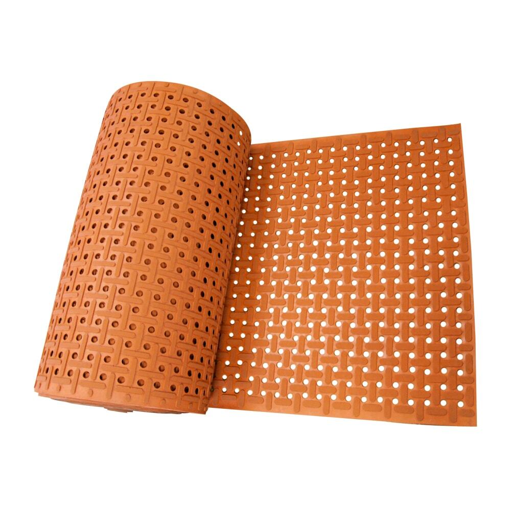 Durable Rubber-Cal Paw-Grip Anti-Slip Red Floor Mat 34x72 for Safety and Comfort