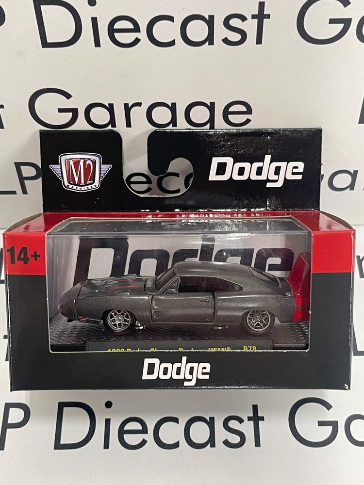 M2 1969 Dodge Charger Daytona Hemi Gray & Red 1:64 Diecast