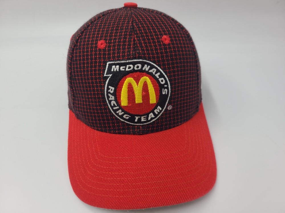 Vintage Bill Elliott #94 McDonalds Racing Team Logo Athletic Grid Hat Cap NASCAR