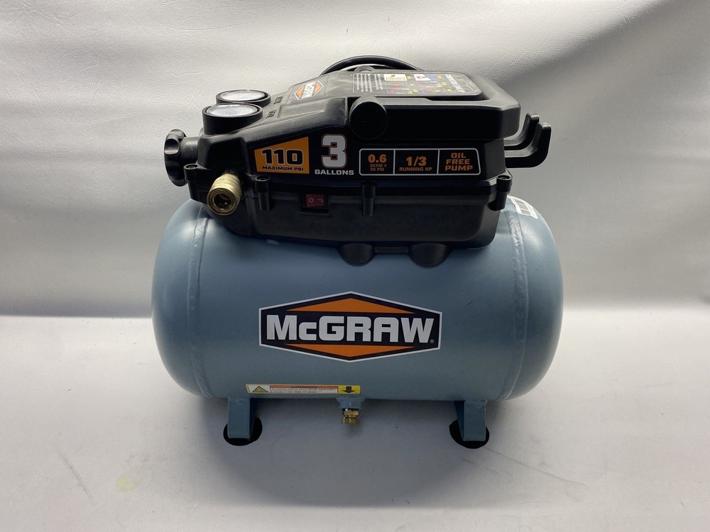 Mcgraw 3 Gallon Oil Free Air Compressor