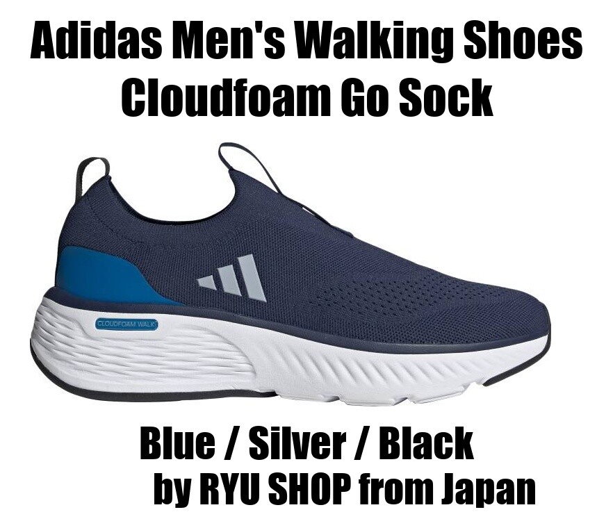Adidas Cloudfoam Go Sock Walking Shoes ID4037 Blue Silver Black