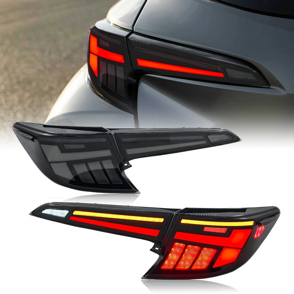 For 2019-2024 Toyota GR & Corolla Hatchback LED Tail Lights Smoked Rear Lights