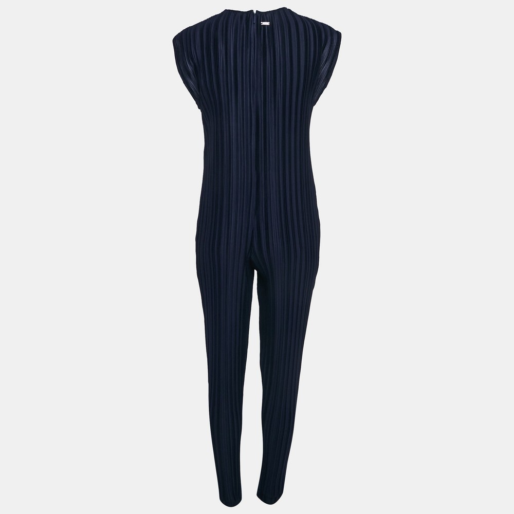 Armani Exchange Navy Blue Plisse Sleeveless Jumpsuit Size M