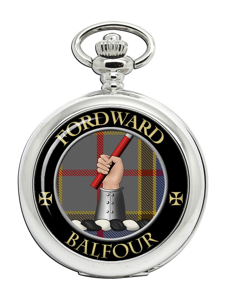 Balfour Scottish Clan Engraved Silver Pocket Watch