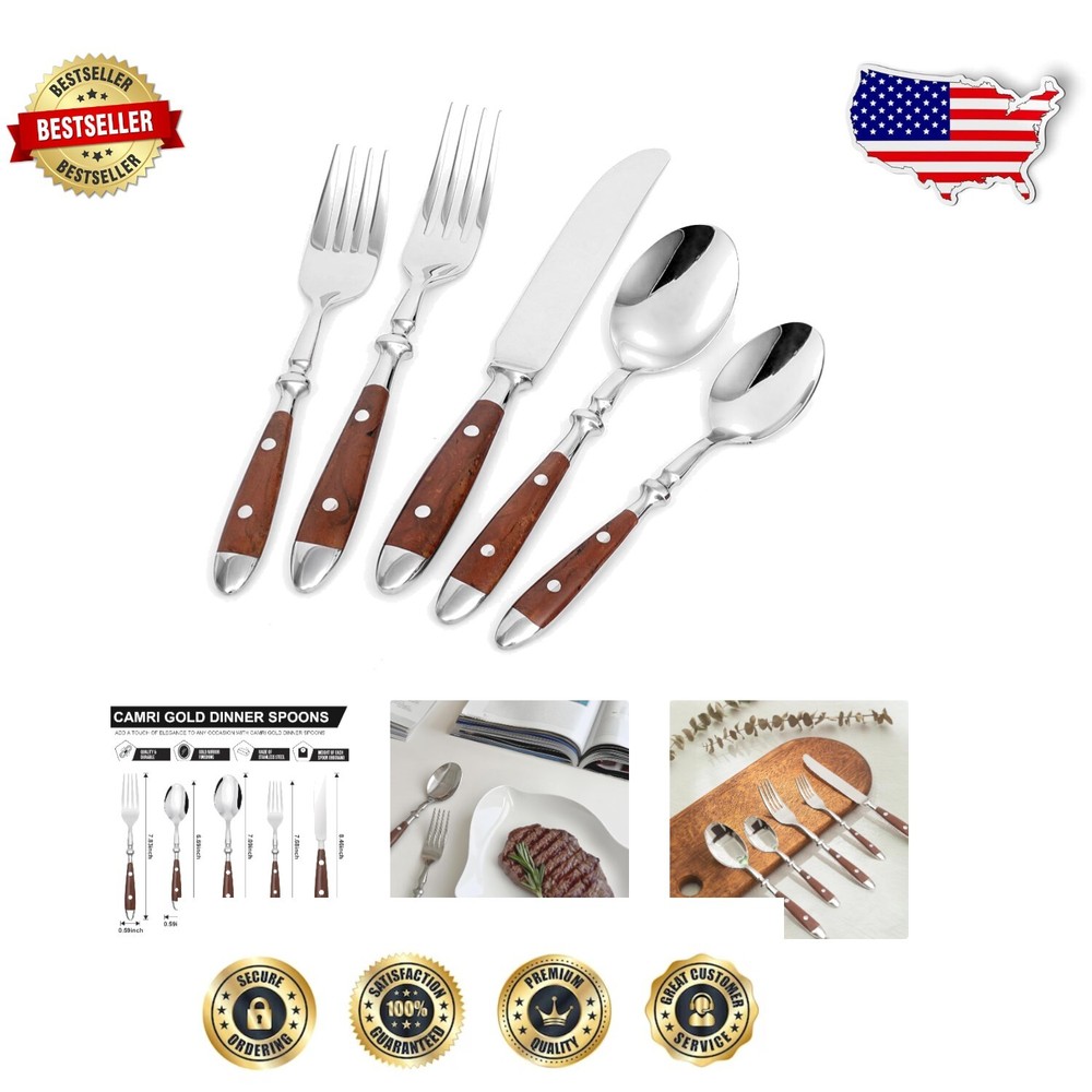Elegant 20-Piece Rustic Silverware Set for 4 – Dishwasher Safe & Durable