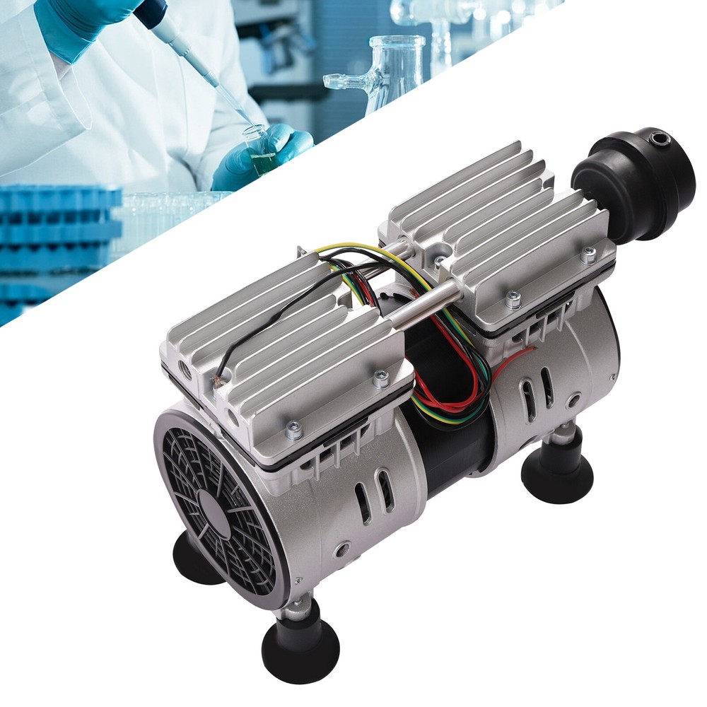 550W Oilless Diaphragm Vacuum Pump Industrial Oil Free Vacuum Pump 2 Cylinders