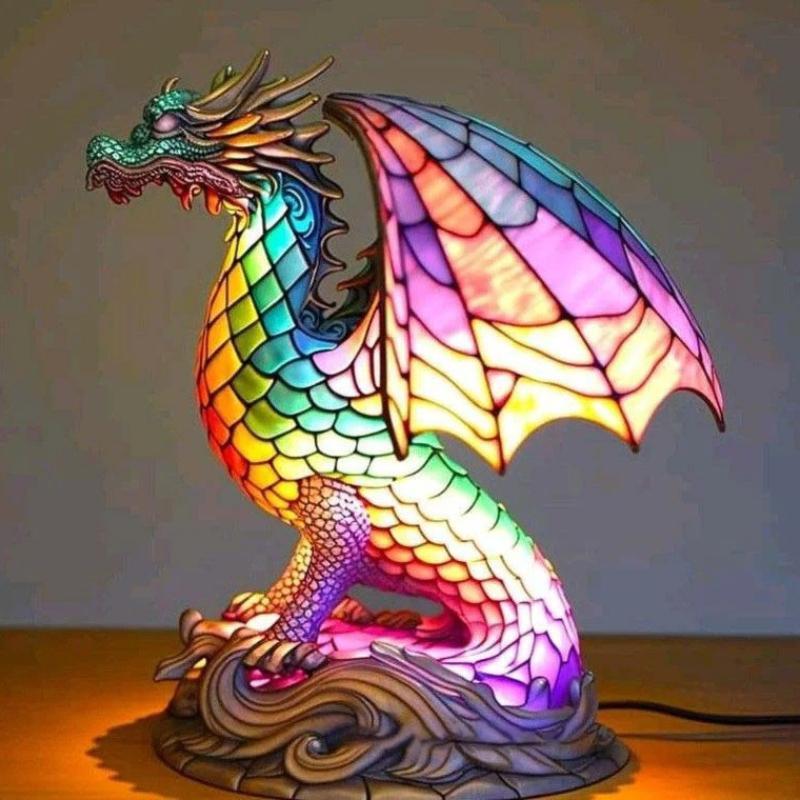 Table Lamp LED Resin Multicolor Dragon Touch USB Decor Small Modern Novelty