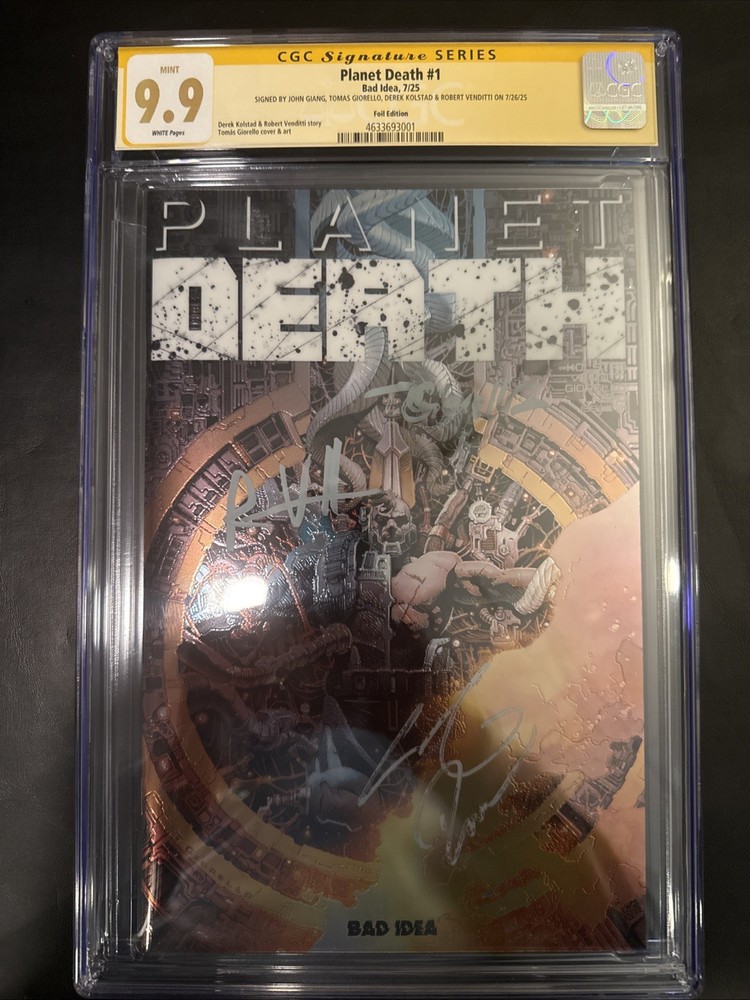 Planet Death #1 -Giorello 4X SIGNED FOIL Trinity SDCC Exclusive - CGCS 9.9