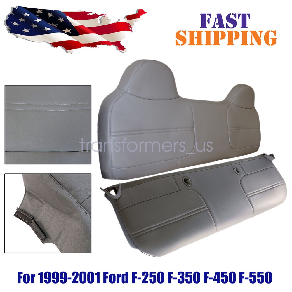 Cubierta de asiento de banco completo gris para camioneta de trabajo Ford F250 F350 F450 XL 1999 2000 2001