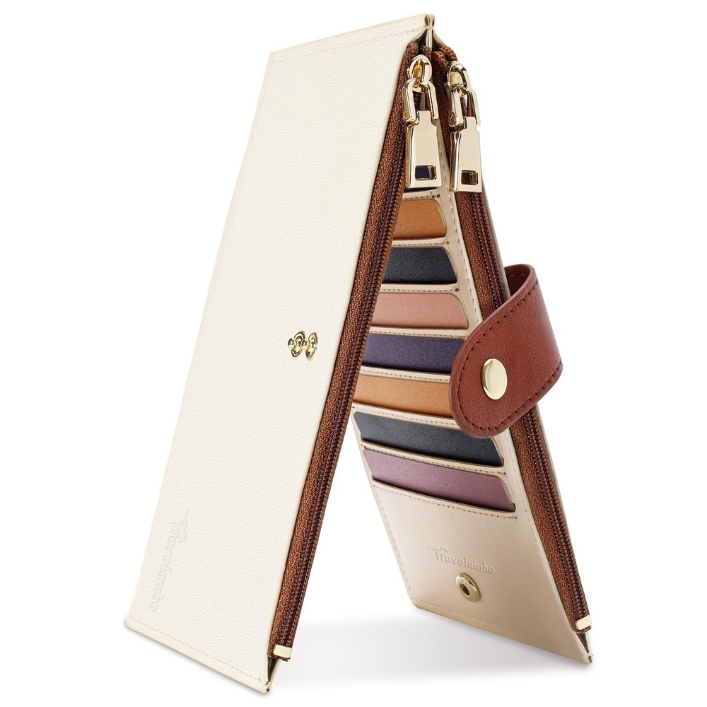 RFID-blocking Travelambo Bifold Wallet for Women with Zipper and Multi-Card Slots