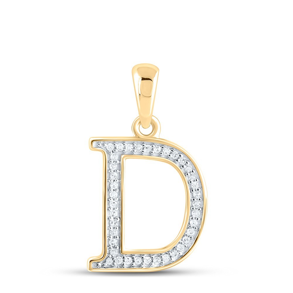 10k Yellow Gold 0.08CTW Natural Diamond Initial 