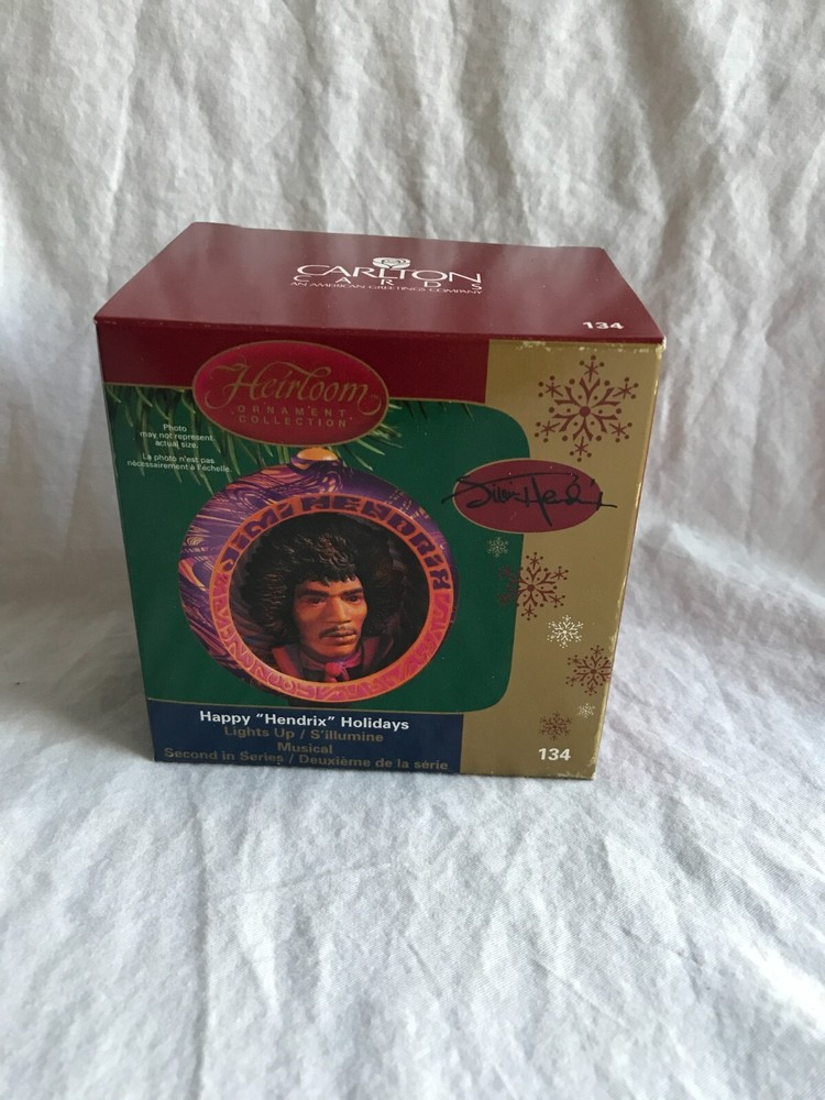 Carlton Cards: Heirloom Ornament Hendrix Blinking Lights Playing Purple Haze, BN