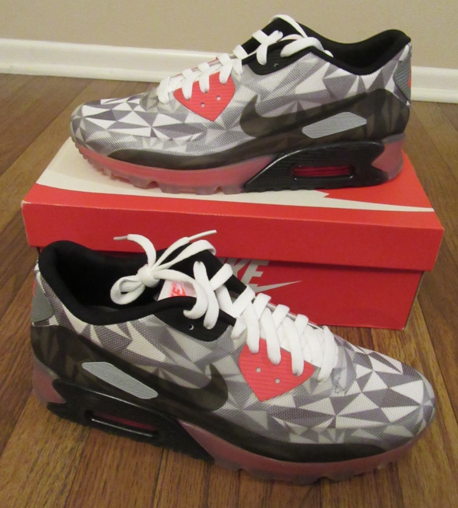Nike Air Max 90 Ice Size 11.5 Dark Grey Cool Grey White Black 631748 006 New NIB