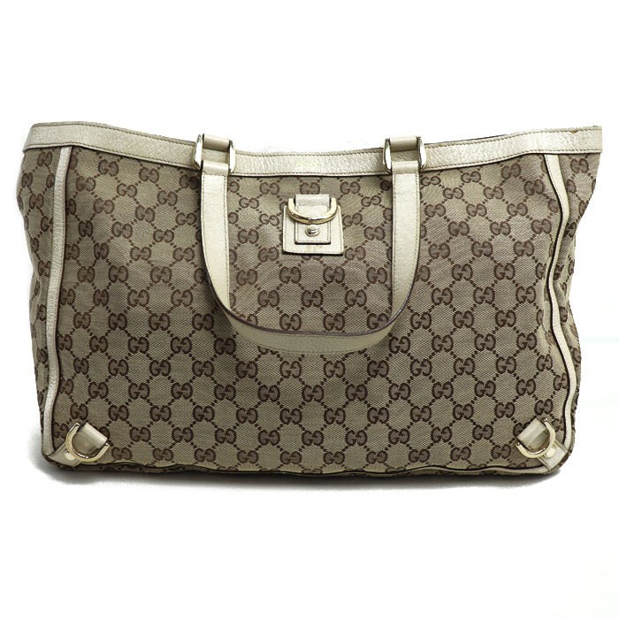 GUCCI GG Canvas White Tote Bag 141472 273287