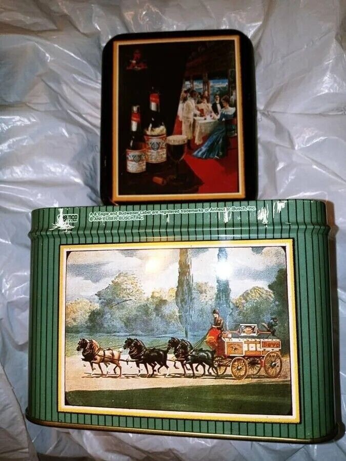 Budweiser Bud Beer 1986 RaRe Vintage vtg 80's 1986 Metal Container Tin Box