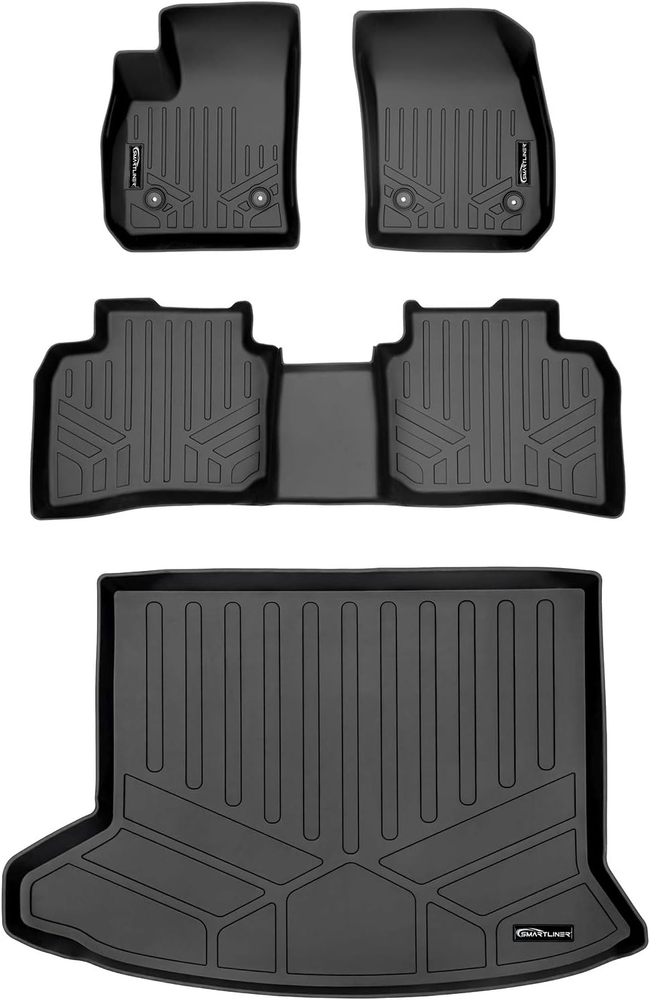 MAXLINER Custom Fit Floor Mats 2 Rows and Cargo Liner Trunk Set Black Compatible