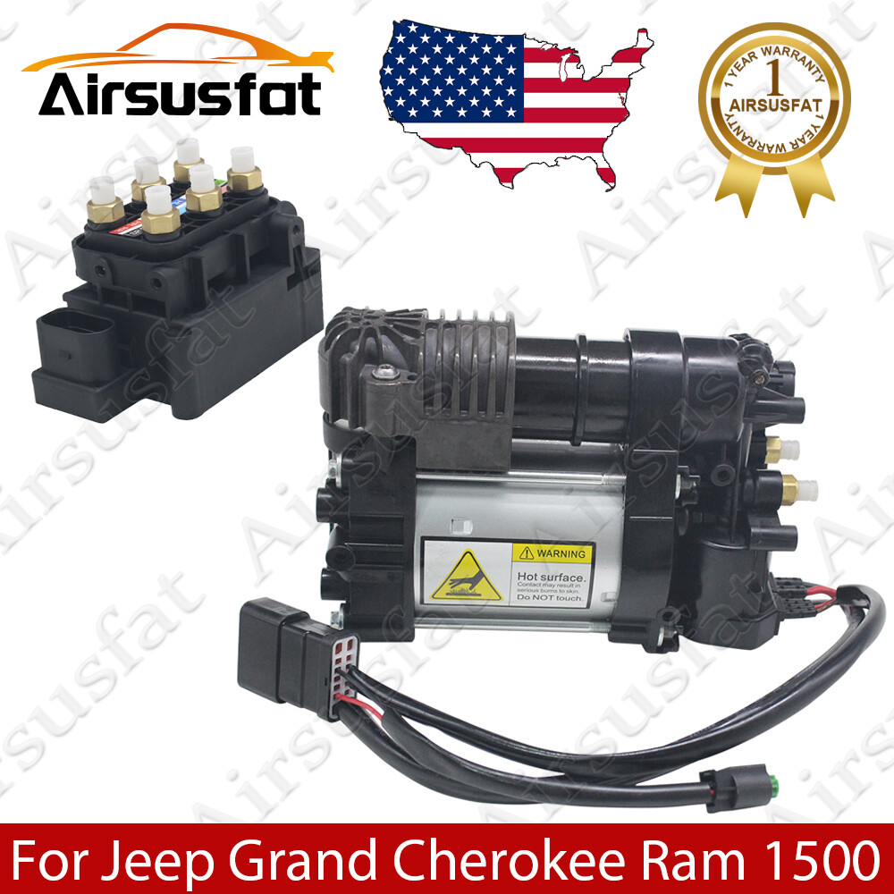Air Suspension Compressor w/Valve Block Fit Jeep Grand Cherokee RAM 1500 11-19