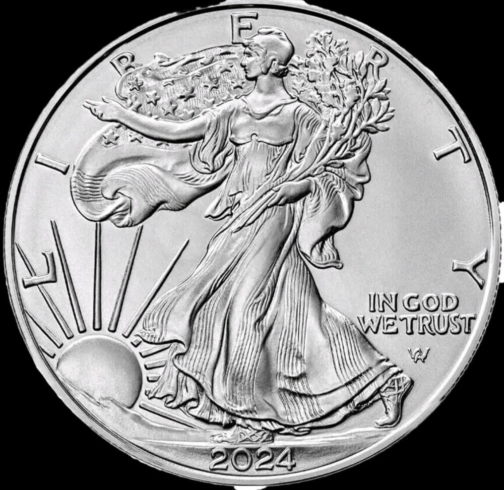 2024 American Silver Eagle $1 Coin 1 oz .999 Fine Silver BU Free Capsule & Ship