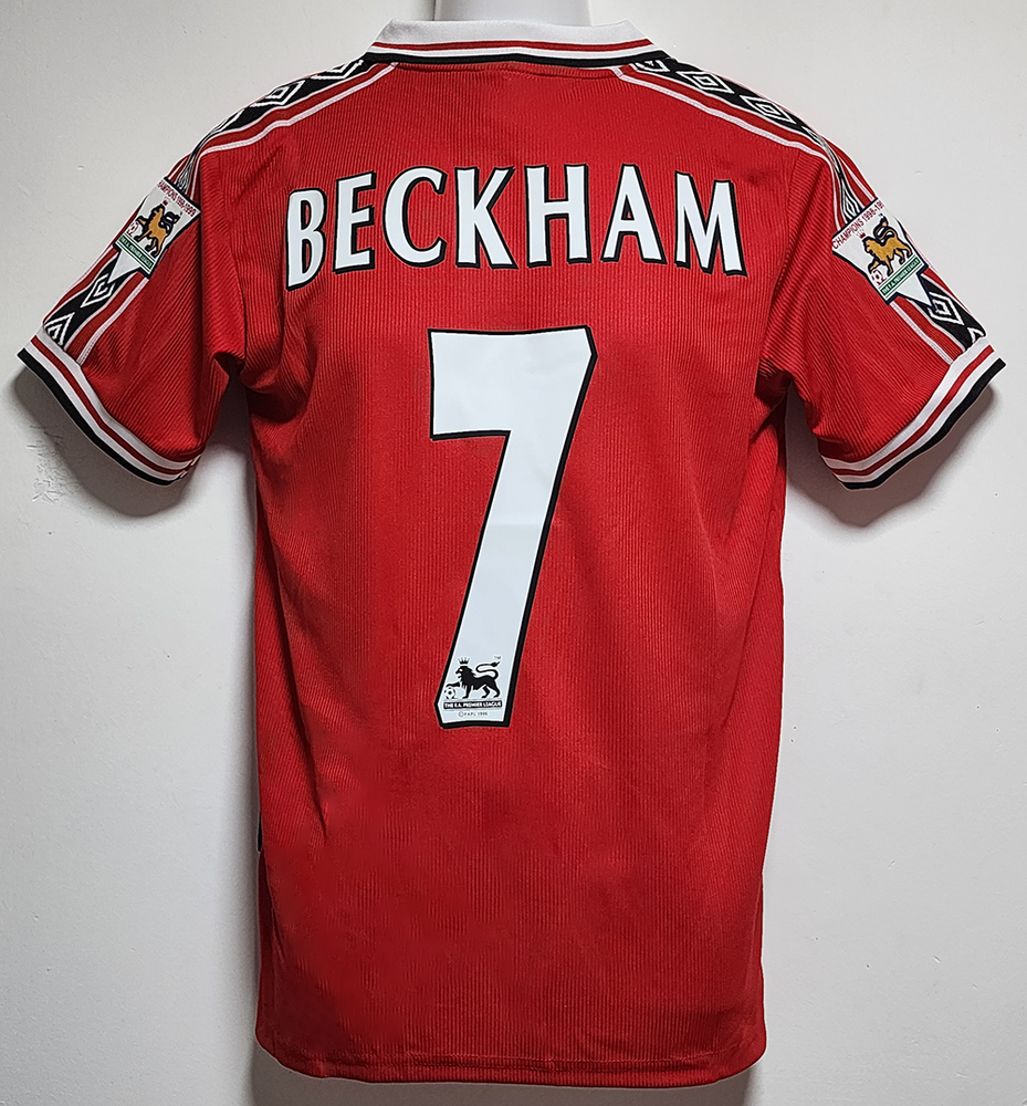 Vintage David  #7  98/99 Retro Red Home Jersey for Men