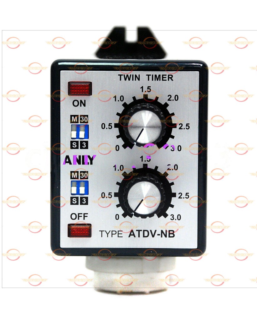 12A Industrial Twin Timer ATDV-NB 3S-30M Delay Relay AC110V/220V New